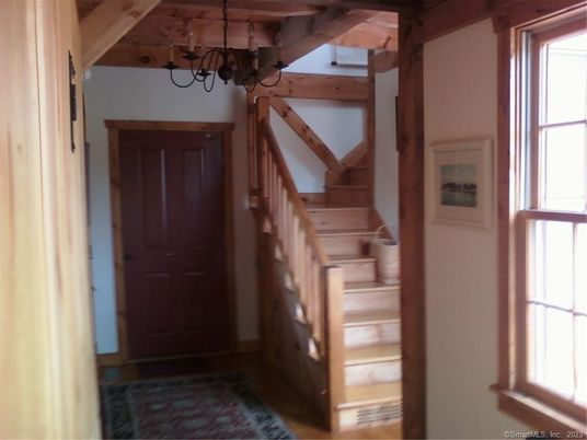 Chandelier, Interior, Wooden Beams