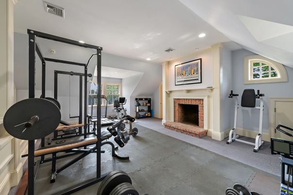 Fireplace, Fitness Equipment, Interior, Recessed Lighting