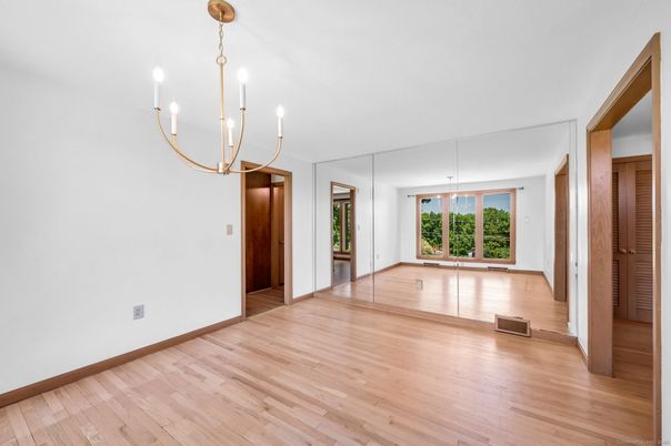 Chandelier, Empty room, Interior, Wood Texture Flooring