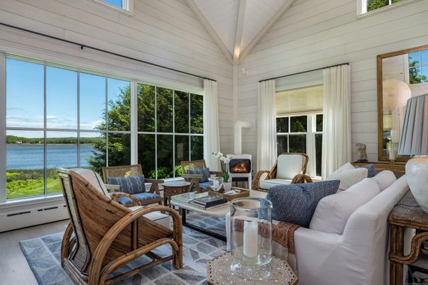 Fireplace, Interior, Living room, Sun Room, Water