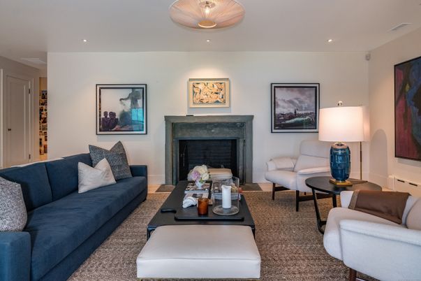 Fireplace, Interior, Living room, Recessed Lighting