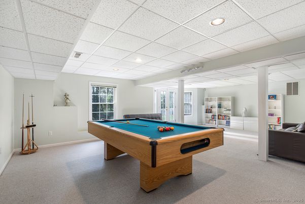 Billiard Table, Game Room, Interior, Recessed Lighting