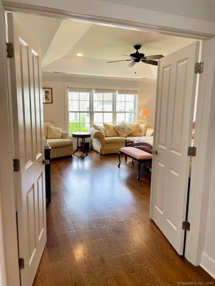 Bedroom, Interior, Living room, Recessed Lighting, Wood Texture Flooring