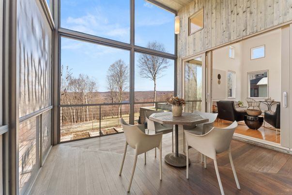 Dining room, Interior, Sun Room, Wood Texture Flooring