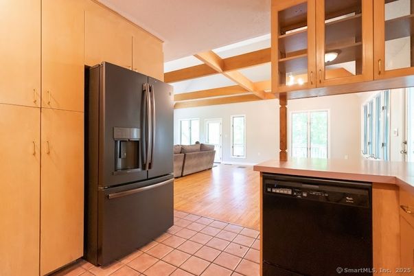 Interior, Kitchen, Living room, Wooden Beams, Wood Texture Flooring