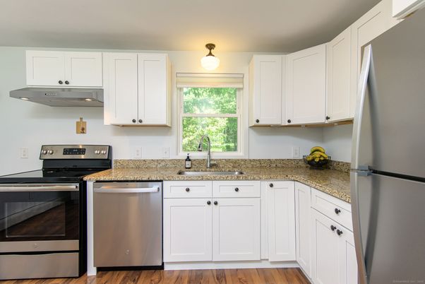 Interior, Kitchen, Stainless Steel Appliances, Wood Texture Flooring