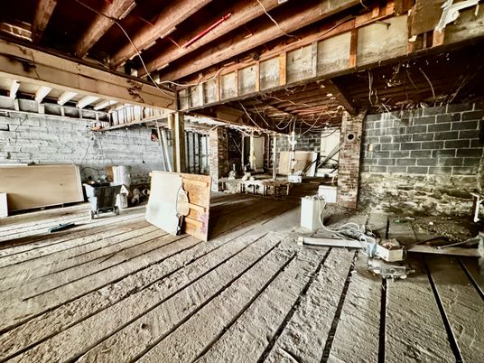 Interior, Stone Walls, Wooden Beams