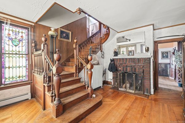 Fireplace, Interior, Wood Texture Flooring, Wooden Walls