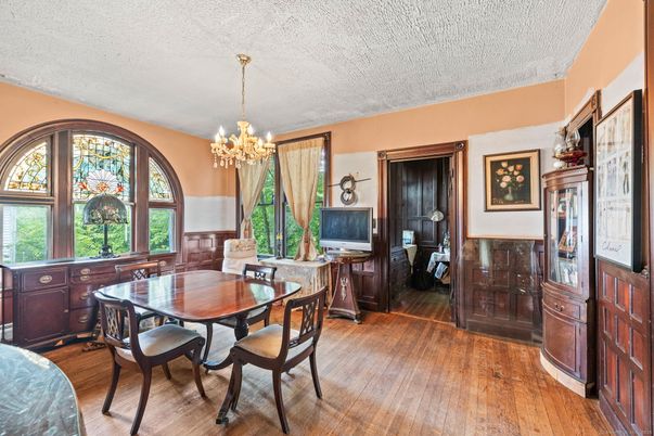 Chandelier, Dining room, Interior, Wood Texture Flooring