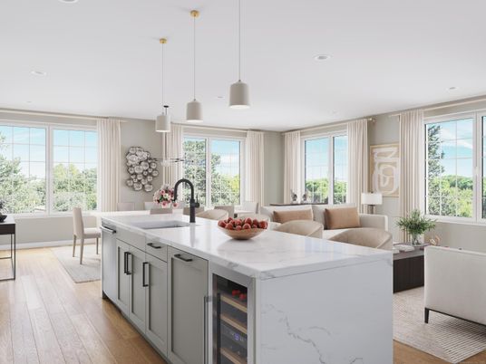 Dining room, Interior, Kitchen, Living room, Pendant Lights, Recessed Lighting, Wood Texture Flooring