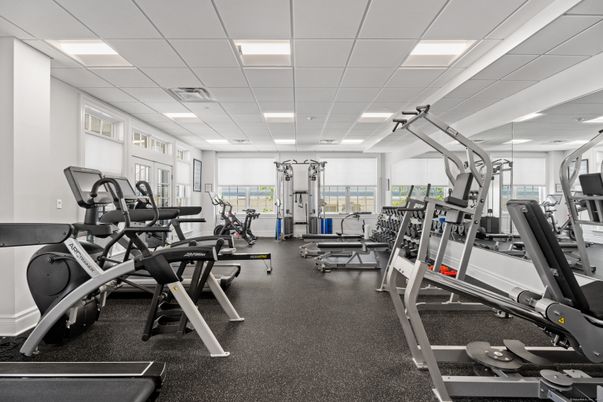 Fitness Equipment, Gym, Interior, Recessed Lighting