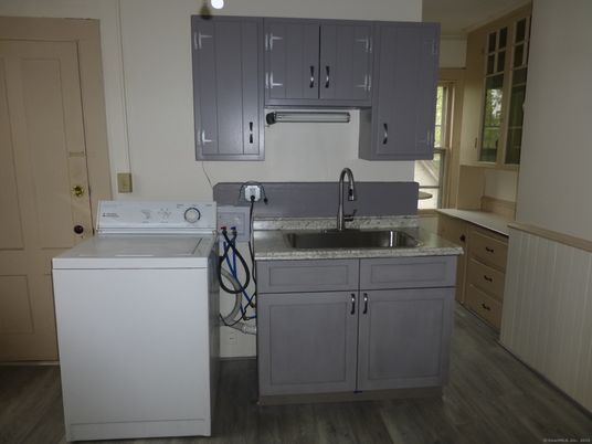 Interior, Kitchen, Washer, Wood Texture Flooring