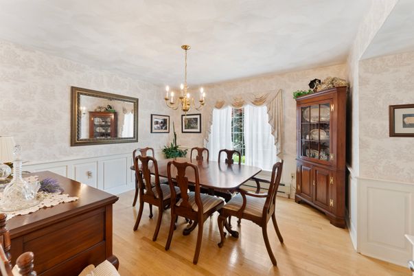 Chandelier, Dining room, Interior, Wood Texture Flooring