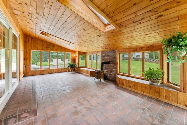 Empty room, Fireplace, Interior, Stone Walls, Wooden Beams, Wooden Ceilings, Wooden Walls