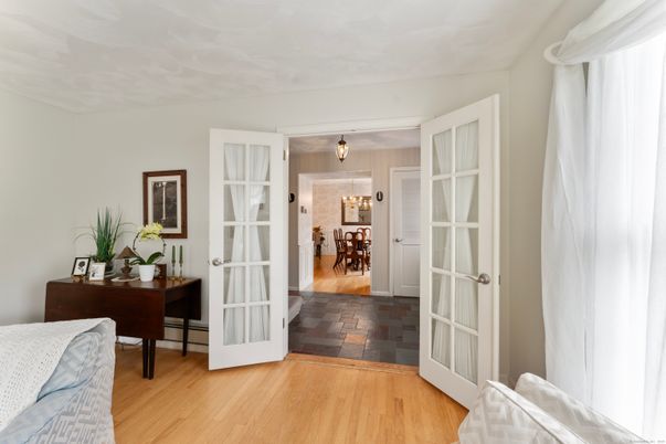 Chandelier, Dining room, Interior, Wood Texture Flooring