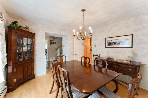 Chandelier, Dining room, Interior, Wood Texture Flooring