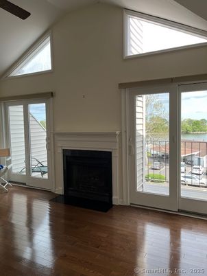 Empty room, Fireplace, Interior, Water, Wood Texture Flooring