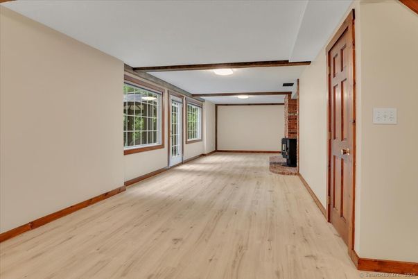 Empty room, Fireplace, Interior, Wood Texture Flooring