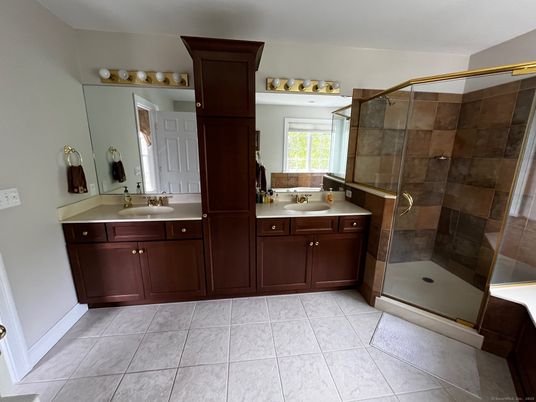 Bathroom, Dual Sink Vanities, Glass Shower, Interior