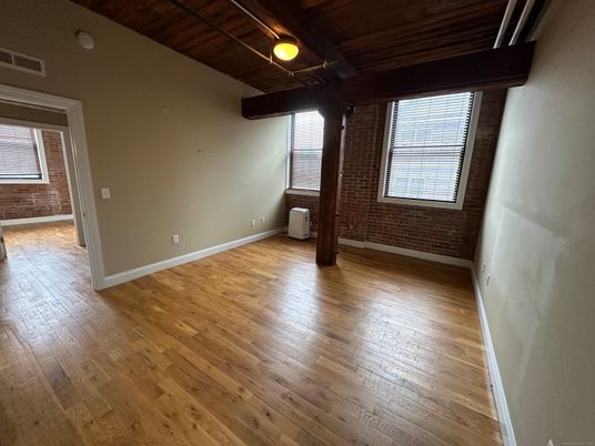 Empty room, Interior, Stone Walls, Wooden Ceilings, Wood Texture Flooring