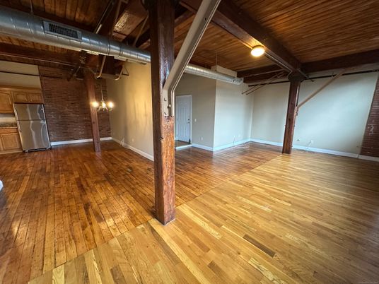Empty room, Interior, Stone Walls, Wood Texture Flooring