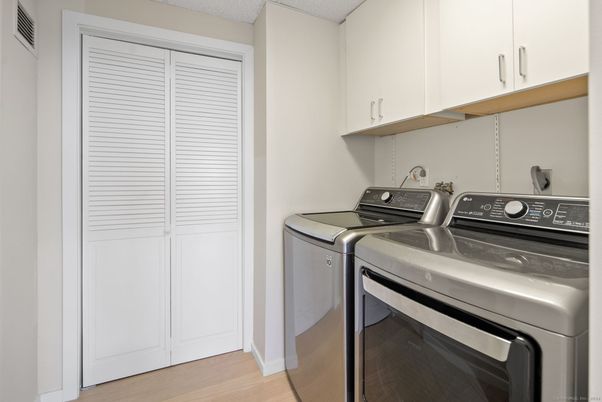 Interior, Washer, Wood Texture Flooring