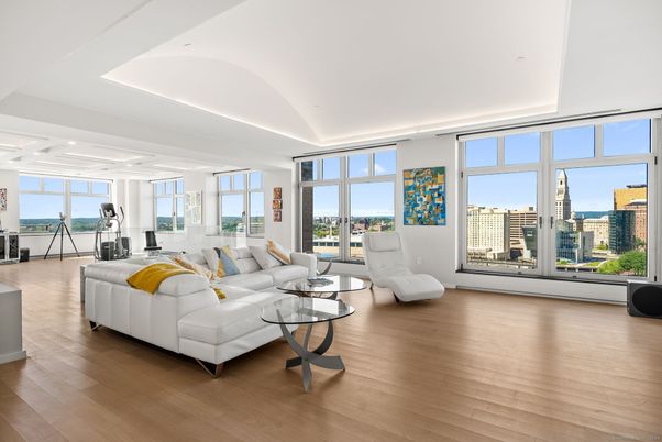Interior, Living room, Recessed Lighting, Water, Wood Texture Flooring
