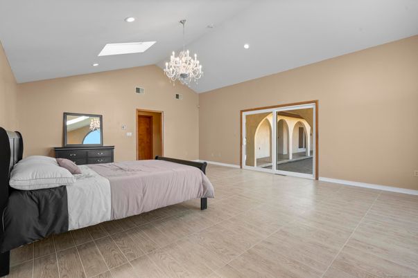 Bedroom, Chandelier, Interior, Recessed Lighting