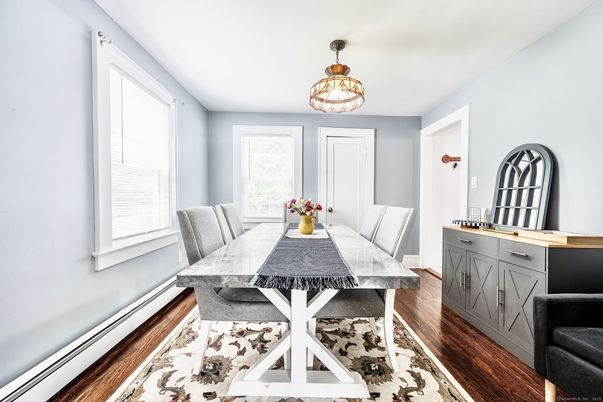 Dining room, Interior, Wood Texture Flooring