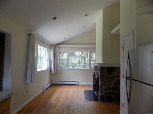 Fireplace, Interior, Recessed Lighting, Wood Texture Flooring