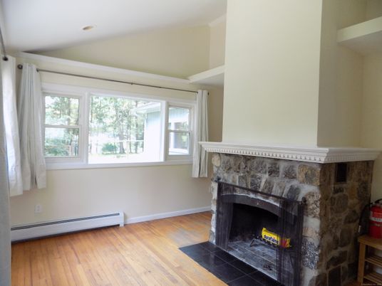 Fireplace, Interior, Recessed Lighting, Wood Texture Flooring