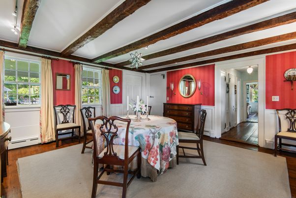 Dining room, Interior, Wooden Beams, Wood Texture Flooring