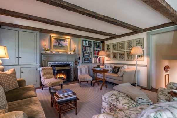 Fireplace, Interior, Living room, Wooden Beams