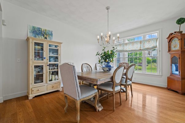 Chandelier, Dining room, Interior, Wood Texture Flooring