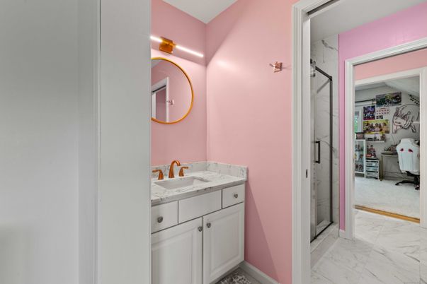 Bathroom, Glass Shower, Interior, Marble