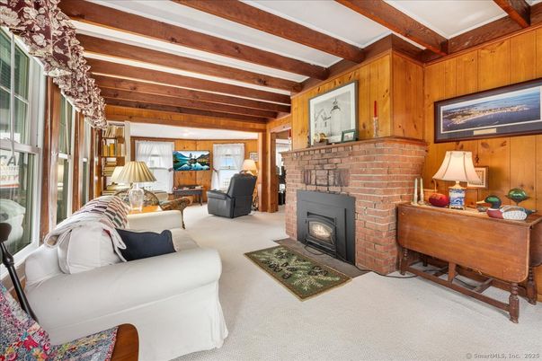Fireplace, Interior, Living room, Wooden Beams, Wooden Walls