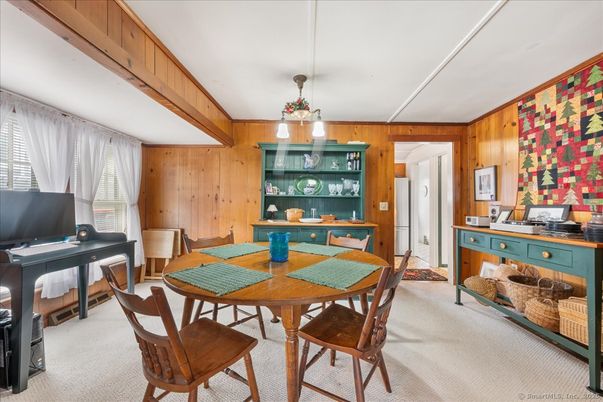 Dining room, Interior, Pendant Lights, Wooden Walls