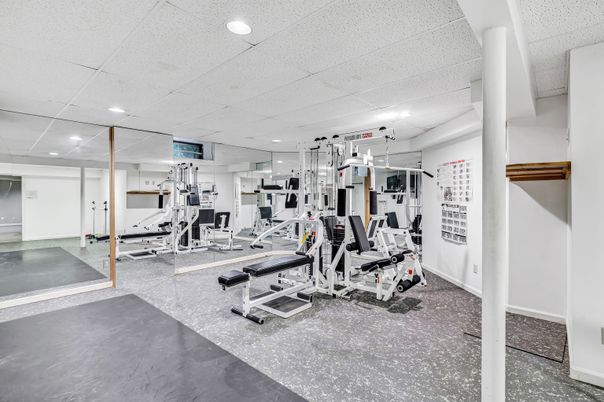 Fitness Equipment, Gym, Interior, Recessed Lighting