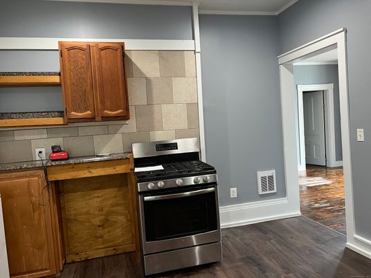 Interior, Kitchen, Stainless Steel Appliances, Wood Texture Flooring