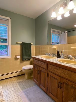 Bathroom, Dual Sink Vanities, Interior, Tile Countertops