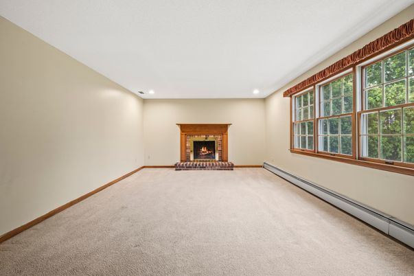 Empty room, Fireplace, Interior, Recessed Lighting