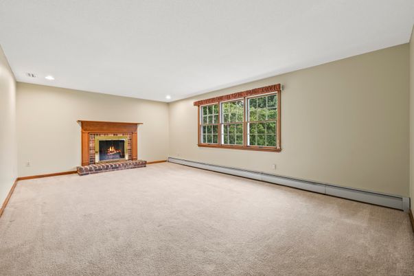 Empty room, Fireplace, Interior, Recessed Lighting
