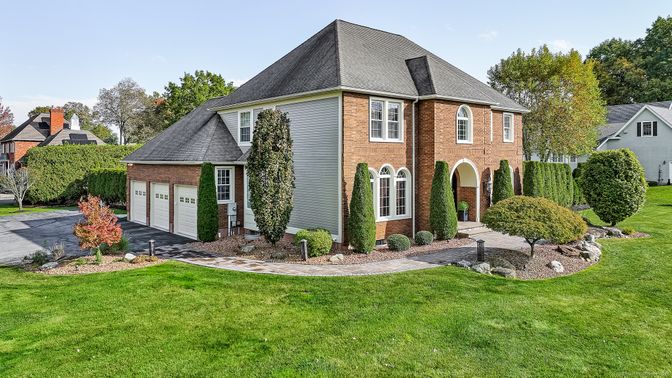 Attached, Exterior, Facade, Brick Facade, French Provincial