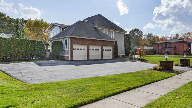 Attached, Exterior, Facade, Brick Facade, French Provincial