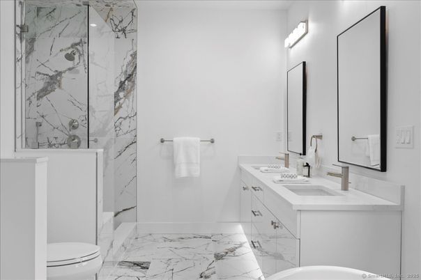 Bathroom, Dual Sink Vanities, Interior, Marble, Marble Walls