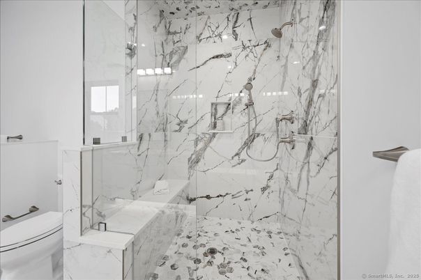 Bathroom, Glass Shower, Interior, Marble Walls