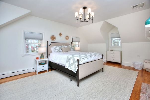 Bedroom, Chandelier, Interior, Wood Texture Flooring