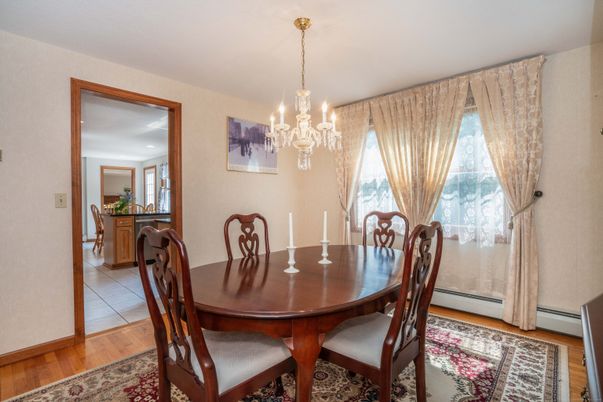 Chandelier, Dining room, Interior, Wood Texture Flooring