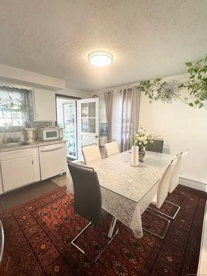 Dining room, Interior, Kitchen, Recessed Lighting, Wood Texture Flooring