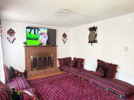 Bedroom, Fireplace, Interior